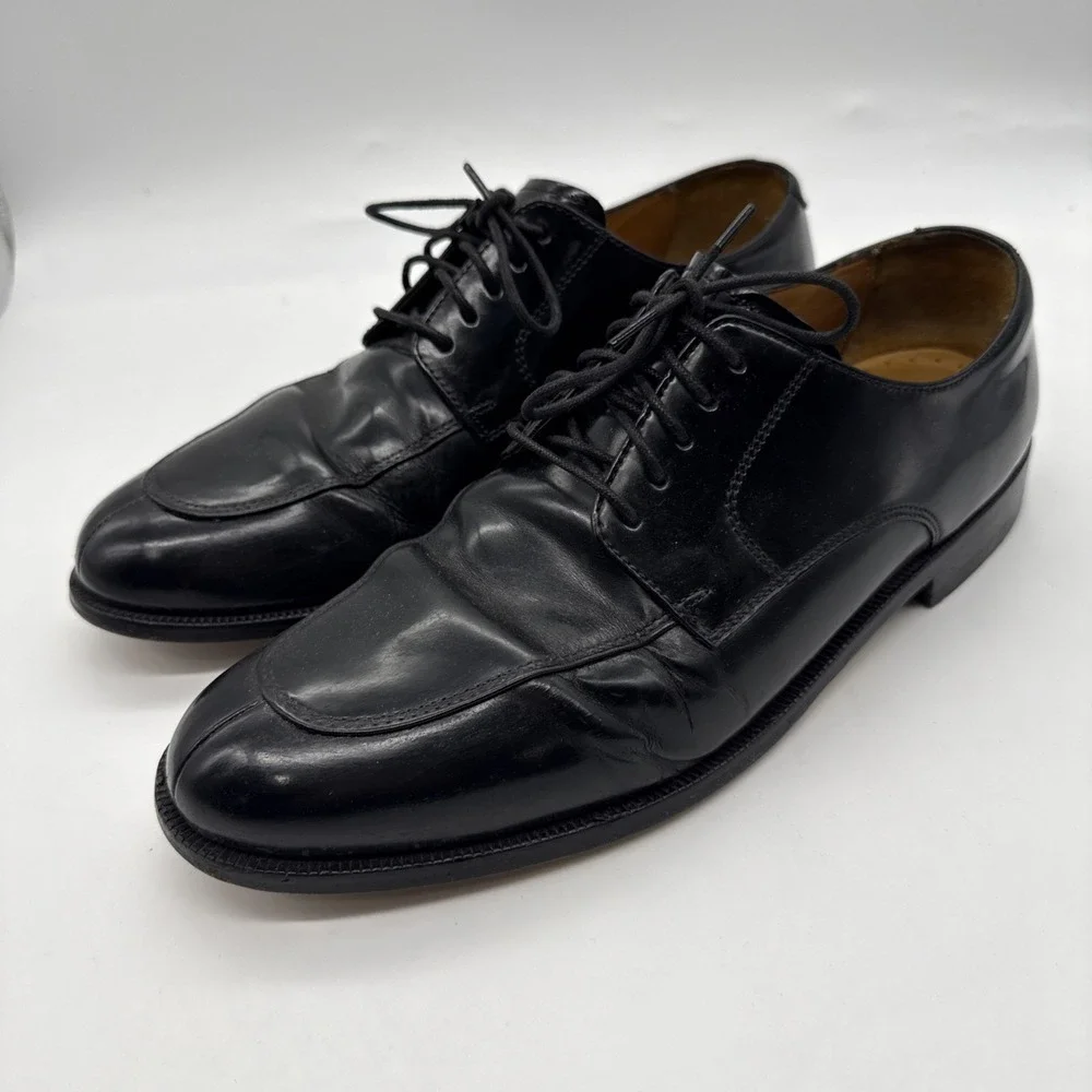 Cole Haan Calhoun Split Toe Black Leather Dress Shoe C07603 Mens Sz 9.5M